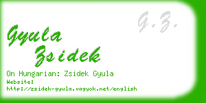 gyula zsidek business card